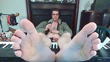 Daniel Hagen puts his feet up after a long day.