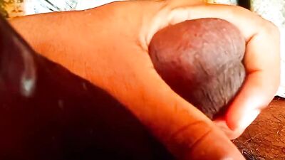 Close-up video of a horny chap stroking his pecker