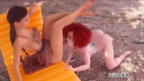 Fiery Red Futa Tempts Lover in Steamy 3D Orchard Tryst