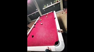 My best friend loves big balls at the pool hall