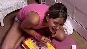 Trixie Teen plays a game and then with herself