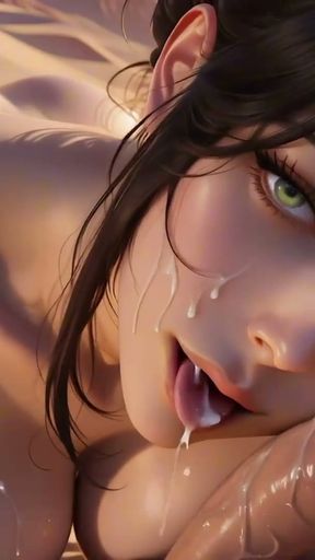 Kneel at Her Feet: 3D Egyptian Queen Bares All Among Sacred Ruins  AI Generated   Clip 2
