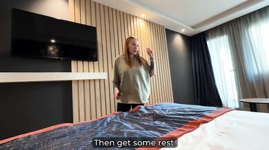 Step Mom Shocked When Step Son Cums on Her Face in Hotel Share Bed!