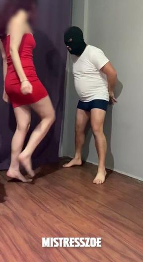 Destroyed his balls