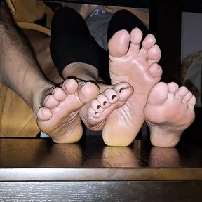 My candid feet under the table