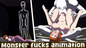 Strange Creature Fucks Vagina With Its Tongue Until It Cums Inside (hinca Animation) - Jazziuu