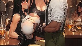 Car Toon - Big Titty Tifa Runs Damn Milk Bar In Town