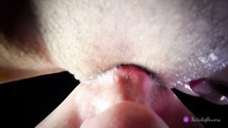 POV Closeup Licking Creamy Crotch and Clit.Real Pulsating Cumming Cumming