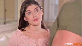 Artist Paints Cute Russian Babe Stefany Kyler'_s Face with His Man Milk GP1794