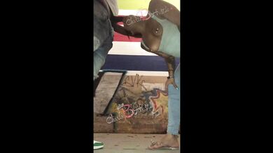 charliebhustle gets pounded on a night stroll , in Atlanta on bike Trail