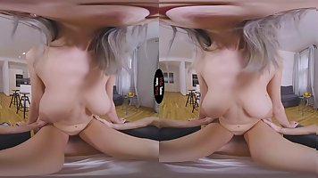 Busty blonde babe Eva Elfie gets fucked POV