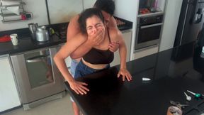 I had hard sex in the kitchen with my stepsister! What a delicious ass she has!