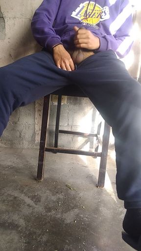 Sitting in the Chair While I Masturbate, in Front of the House Gate