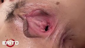 Skinny Brunette Prepares a Meal in the Buff, Then Enjoys an Intimate Lunch Experience