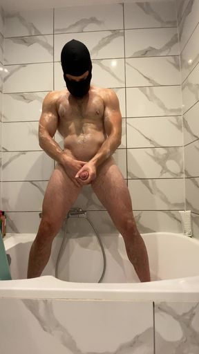 Cool Guy Jerked off in Foam