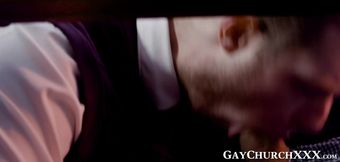 Sacred sexual punishment for horny teen sinner in church