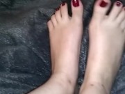 Ruby Harlot teases you for your feet tickling fetish and tickles her toes!!