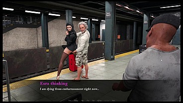 Esra in Istanbul [ Cuckold Hentai Game PornPlay] Ep.3 arab woman spanked and anal fingered in public metro