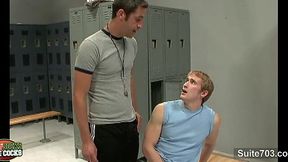 Locker room fuckfest with hot jocks