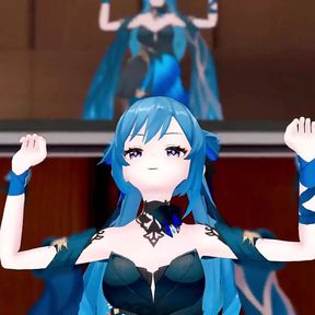 Genshin Impact Keqing Undress Dance and Nude Sex Mmd 3D Blue Hair Color Edit Smixix