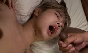 Blonde Chinese slut banged hardcore in her bedroom