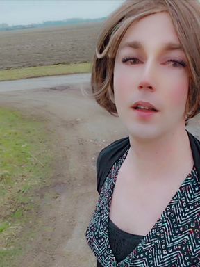 Annemieke in public riding dildo and pissing