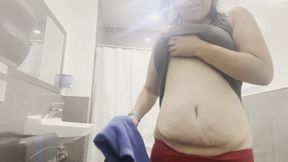 showing off my sexy SAGGY body before a shower July 30 2025