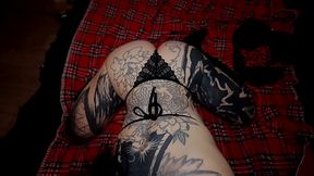 Tattooed Goth Xio Xander Gives Sloppy Deepthroat And Swallows Cum