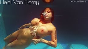 Amateur hotwife Heidi gives poolside blowjob