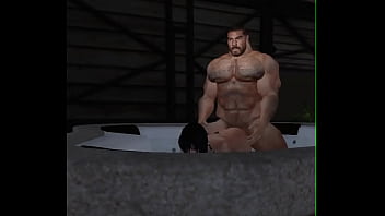 cam heyward and babe horned up in hot tub