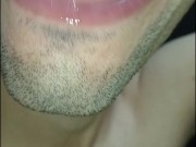 tongue, saliva, lengua , sloopy, sucking, escupir fetish, lengua larga y babeante primer plano