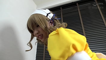 [NO Watermark] [HentaiCosplay] In the costume of a cafe clerk with attributes, she masturbates privately and then she gives blow job, hand job, and smata then a huge cumshot in her mouth!