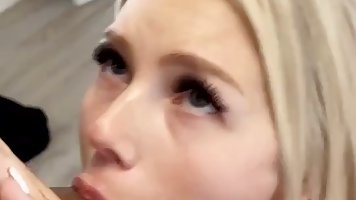 Horny blonde can't hold back from sucking random dicks and getting stuffed, until she cums