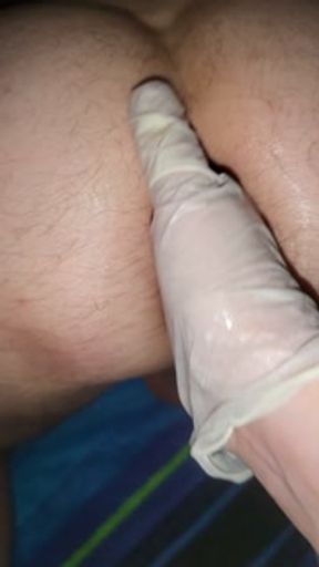 Anal with glove