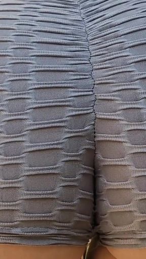 Exhibitionist wife in micro shorts without panties   Clip 1