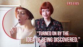”Ersties - Charming Ginger Enne Puts a Finger Inside Her Snatch While Masturbating”