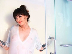 Wet T-Shirt Try-On Haul with a Stunning Tattooed Babe