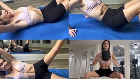 Skinny Fit Gym Girl Shows You Her Muscles and Works Out