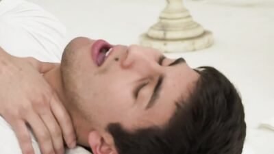 Naughty professor strips that student and fucks him after a rimjob