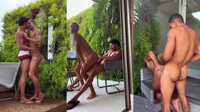 passivo femboy dando pra casal de ativos dotados