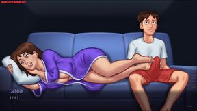 Watching a Movie with His Sexy Mature MILF Landlady Almost End with Sex - Summertime Saga 08