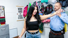 PAWG teen suspect big cocked in the backroom