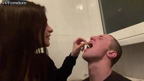 amateur close-up human ashtray and spitting femdom with smoking mistress sofi