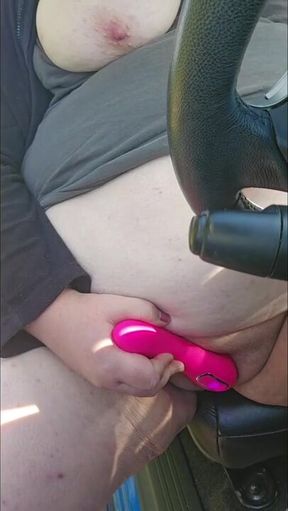Curvy Cutie Enjoys Solo Fun in the Car - Public Adventure!