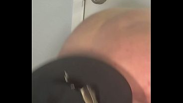 Creampie on clear pussy toy