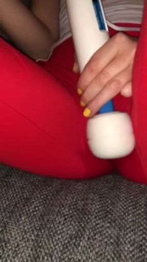 Small blonde teen slut squirts in her yoga pants