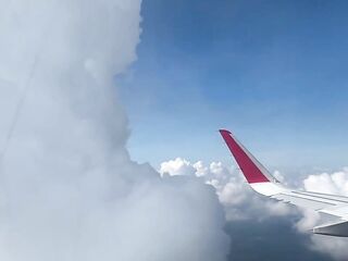 Giving a blow job on a plane in advance of I get caught with knob in my throat