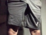 in PUBLIC Toilet - Huge BULGE / HORNY / THONGS / Super HEAVY BALL STRETCHER