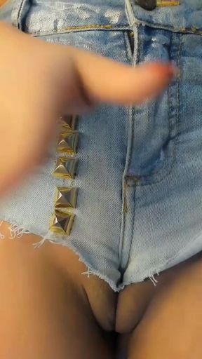 Memorable moment from &quot;Sexy latina wearing a tight jeans shorts EXTREME CAMEL TOE AND PUSSY CLOSE UP TEASING&quot;