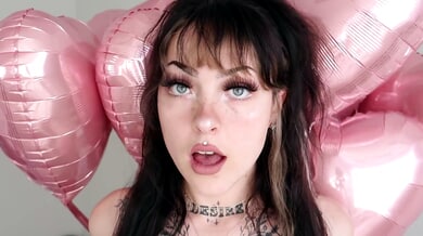 Petite raven-haired beauty commands a creampie in her eyes during passionate roleplay